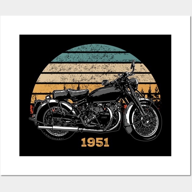 1951 Vincent Black Shadow Vintage Motorcycle Design Wall Art by Madisen Harvey